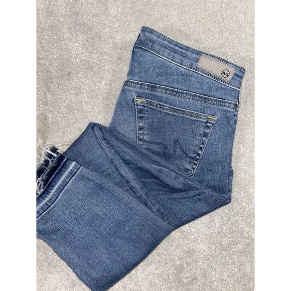 AG Adriano Goldschmied The Stevie Ankle Slim Straight Ankle 25R Mid Rise‎ Frayed - Picture 1 of 7